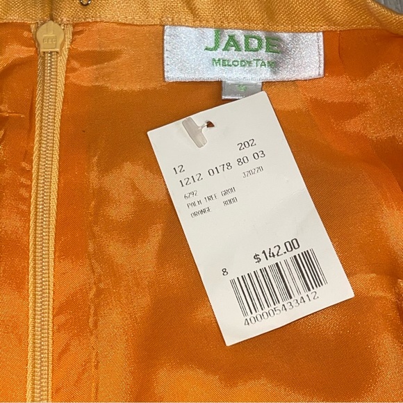 Vintage JADE Melody Tam Women’s Orange Linen Pants Embroidered Palm Tree Size 8 - Picture 3 of 13